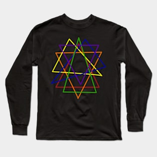 triangle colors lgbtq+ geometric design Long Sleeve T-Shirt